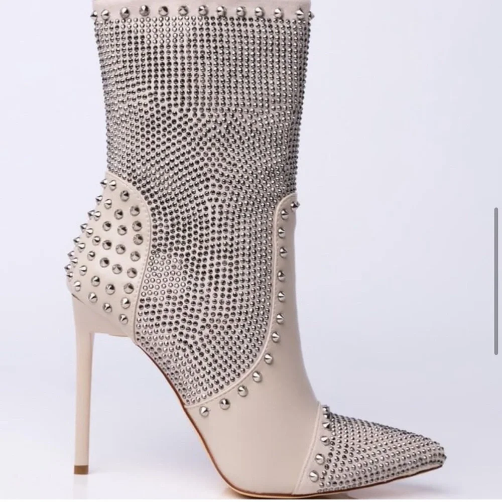 NEW AZALEA WANG RHINESTONE BOOTS size 9 - Picture 5 of 10